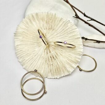 2mm purple gold ring