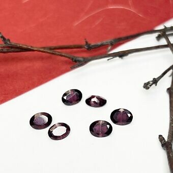 Garnet Oval Paired Beads