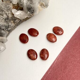 coral oval paired beads
