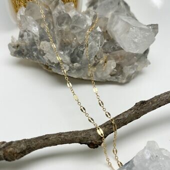 Half Flat Dapped Oval Chain By the Meter 14kt Gold Filled