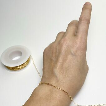 Alternative view of Fine Paperclip Rounded Wire Chain By the Meter 14kt Gold Filled