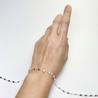 Alternative view of 3.60mm Half Flat Dapped Oval Chain By the Meter Sterling Silver .925