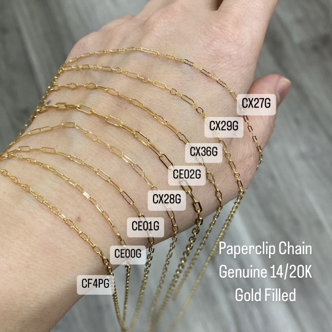 2.5mm Heavy Rectangle Paperclip Chain By the Meter 14kt Gold Filled - Image 6