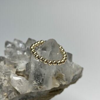 Flex 3mm Bead Stretchy Stacking Ring 14kt Gold Filled Size 5