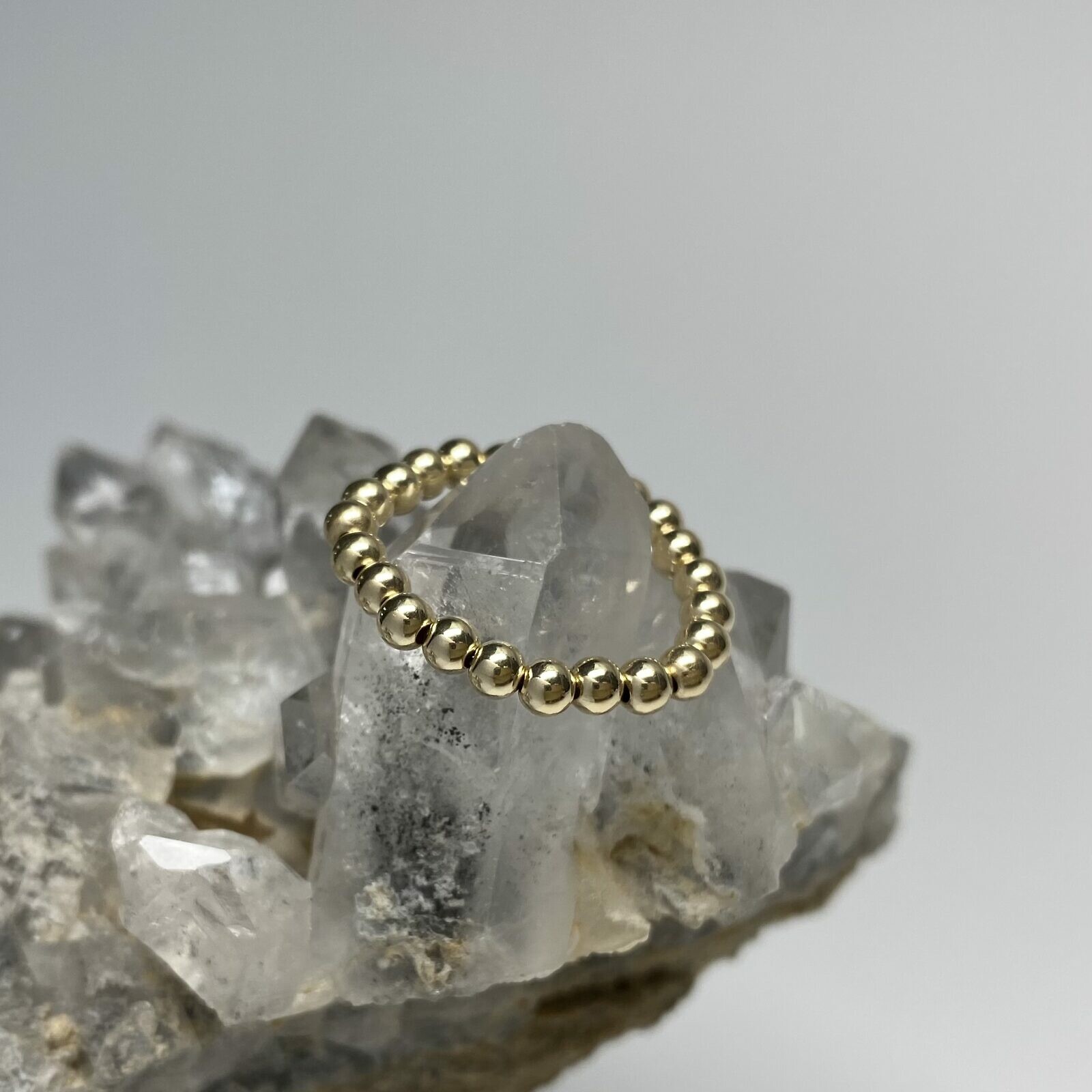 Flex 3mm Bead Stretchy Stacking Ring 14kt Gold Filled Size 5