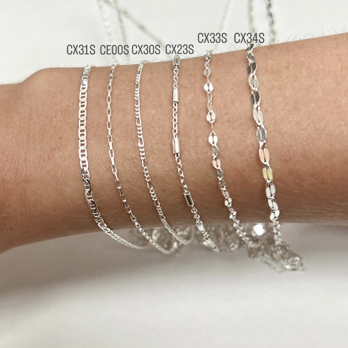 1.40mm 3:1 Figaro Curb Chain By the Meter Sterling Silver .925 - Image 10