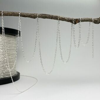 Paperclip Long Short Chain By the Meter Sterling Silver .925