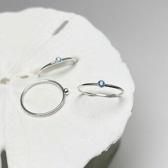 Blue Round Bezel Ring