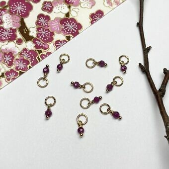 Indian Ruby Mini Drop Birthstone 14kt Gold Filled - Pendants Charms (July)