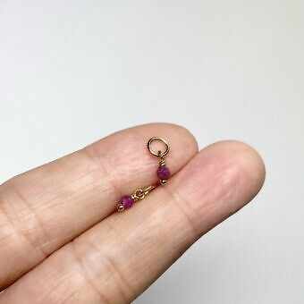 Alternative view of Indian Ruby Mini Drop Birthstone 14kt Gold Filled - Pendants Charms (July)