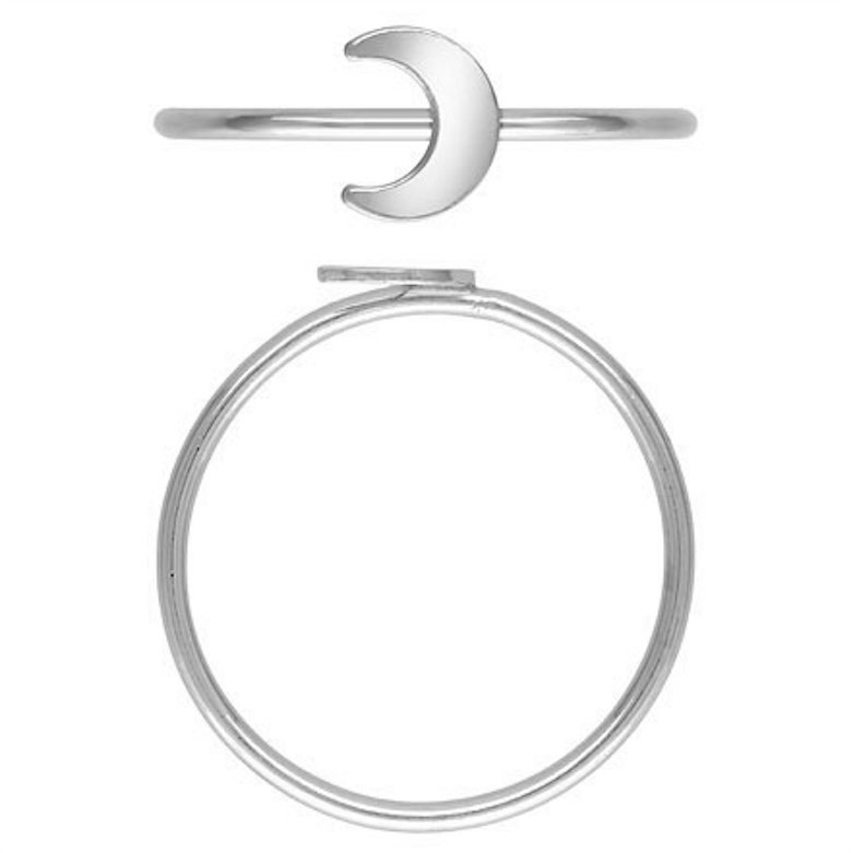 Smooth Crescent Moon Stacking Ring Sterling Silver .925 Size 7 - Image 4