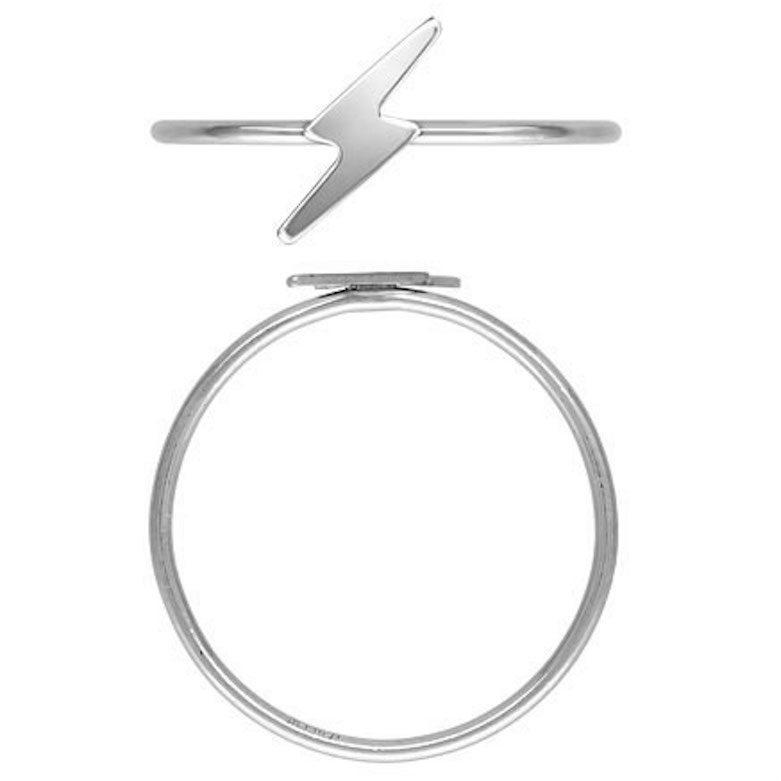 Smooth Lightning Bolt Stacking Ring Sterling Silver .925 Size 7 - Image 4
