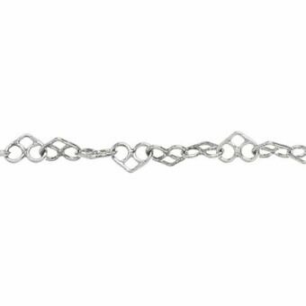 Alternative view of 7 Inches Sample 2.90mm Filigree Heart Chain Sterling Silver .925