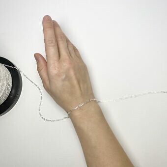Alternative view of 2.29mm 3:1 Flat Figaro Curb Chain By the Meter Sterling Silver .925