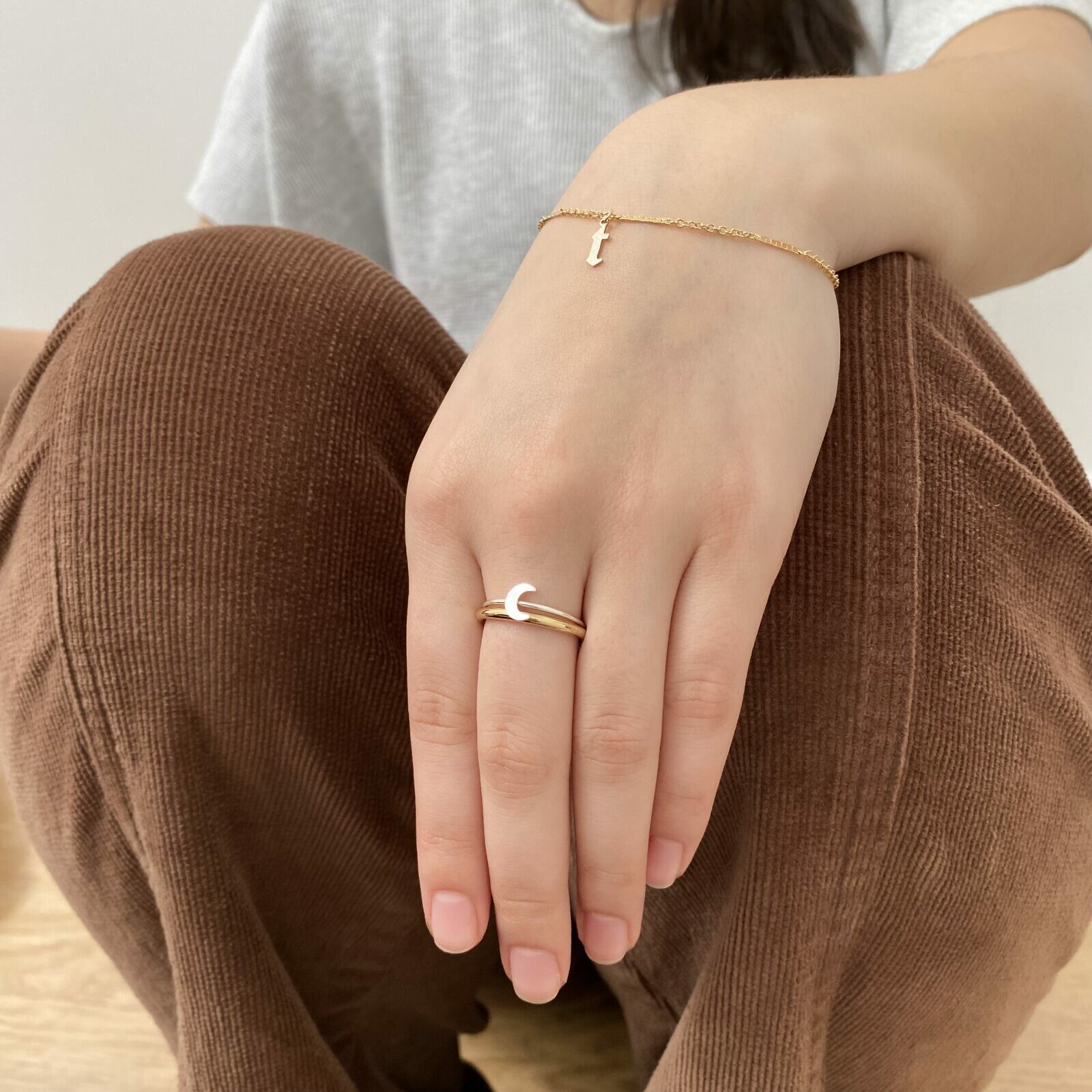 Smooth Crescent Moon Stacking Ring Sterling Silver .925 Size 7 - Image 3
