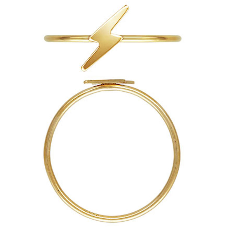 Smooth Lightning Bolt Stacking Ring 14kt Gold Filled Size 8 - Image 3