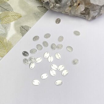 Lemon Drop Oval Double Hole Stamping Disc Blanks Quality Tags Sterling Silver .925 - Connectors Pendants Charms