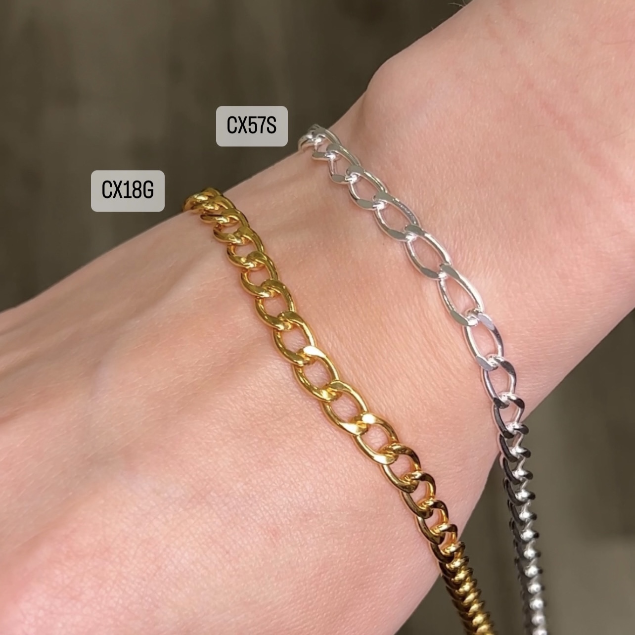 7 Inches Sample 4.65mm Heavy Oval Curb Chain Sterling Silver .925 - Image 2