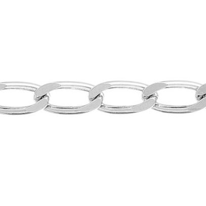 7 Inches Sample 4.65mm Heavy Oval Curb Chain Sterling Silver .925 - Image 6