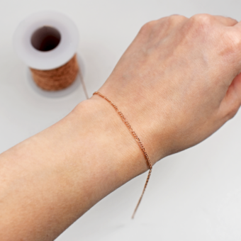 Alternative view of RGF 1.41mm 3:1 Flat Figaro Long Short Curb Chain By the Meter 14kt Rose Gold Filled