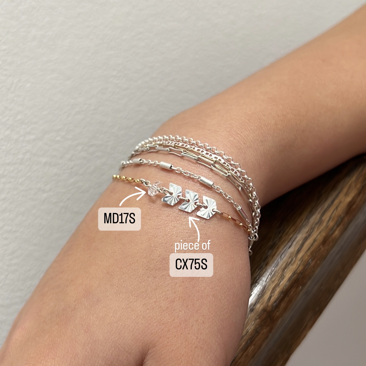 cx75s md17s sunburst chevron arrow sequin disc link chain sterling silver 925 clear double terminated herkimer diamonds quartz birthstone charm pendant connector april