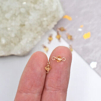 Alternative view of RGF Single Citrine Birthstone 14kt Rose Gold Filled - Connectors Pendants Charms (November)