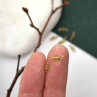 Alternative view of RGF Single Peridot Birthstone 14kt Rose Gold Filled - Connectors Pendants Charms (August)