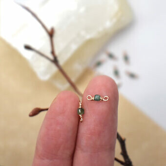 Alternative view of RGF Single Natural Emerald Birthstone 14kt Rose Gold Filled - Connectors Pendants Charms (May)