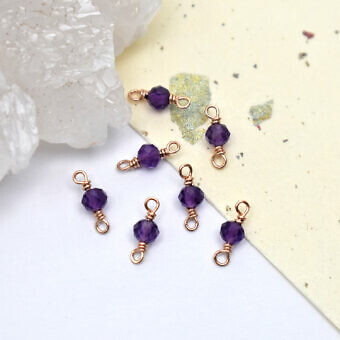 single amethyst rose connectors