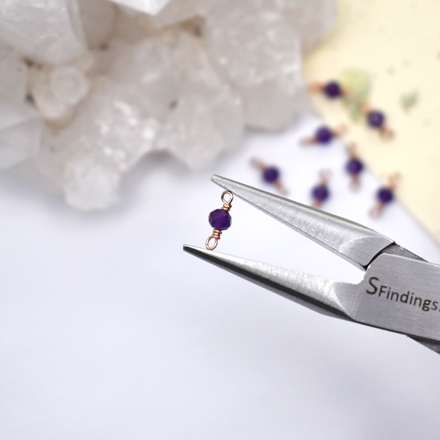 RGF Single Amethyst Birthstone 14kt Rose Gold Filled - Connectors Pendants Charms (February) - Image 3