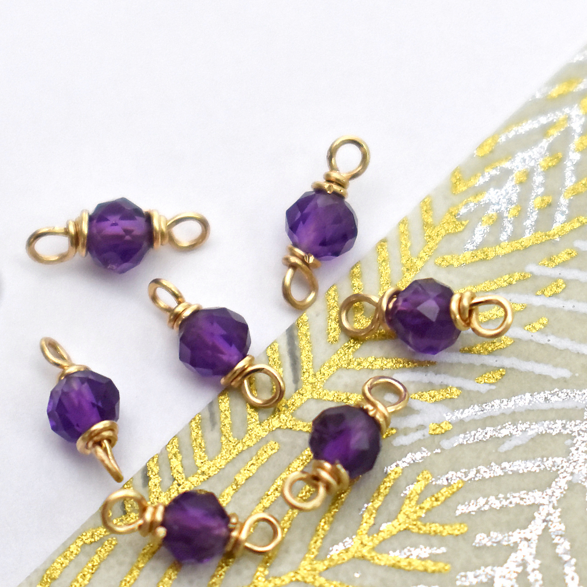 amethyst mini gold connector