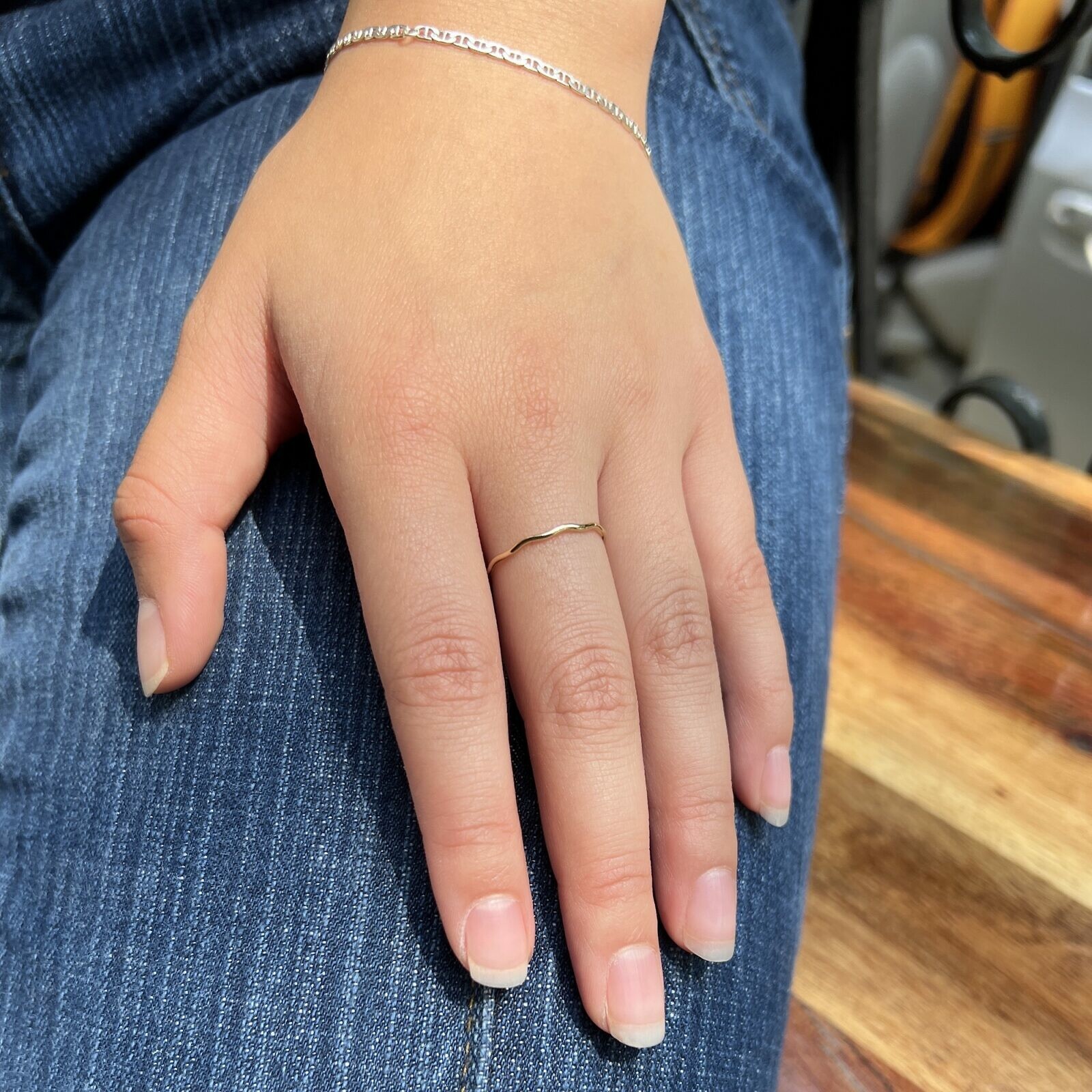 1.25mm Rolling Waves Stacking Ring 14kt Gold Filled Size 5 - Image 4