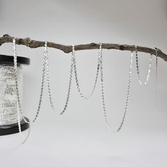 Sunburst Oval Disc Curb Chain By the Meter Sterling Silver .925