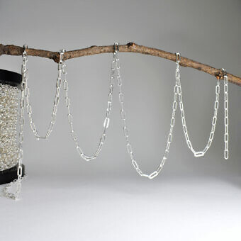 Sunburst Paperclip Chain By the Meter Sterling Silver .925