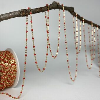 CX92G 14k gold filled red enamel chain