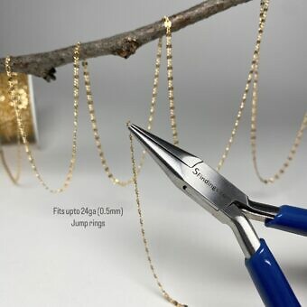 Alternative view of 2.35mm 1:1 Half Flat Dapped Sunburst Twist Curb Chain By the Meter 14kt Gold Filled