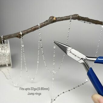 Alternative view of 2.30mm 3:1 Half Flat Dapped Sunburst Paperclip Chain By the Meter Sterling Silver .925