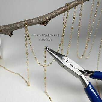 Alternative view of 2.30mm 3:1 Half Flat Dapped Sunburst Paperclip Chain By the Meter 14kt Gold Filled