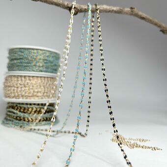 daiquiri top 3 double enamel paperclip chains mini starter kit for permanent jewelry in 14kt gold filled