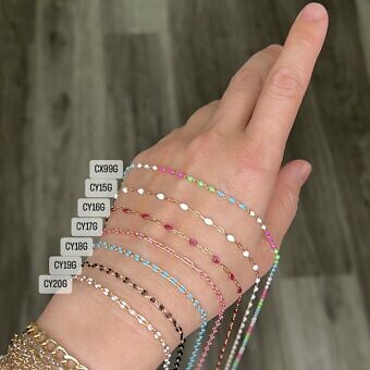 enamel chains 14 kt gold filled