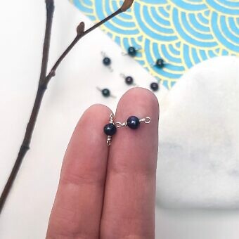 md40s 4mm single dyed peacock freshwater pearls sterling silver 925 connectors pendants charms hand