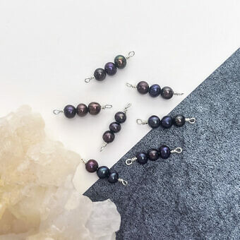 md41s 4 5mm triple dyed peacock freshwater pearls sterling silver 925 connectors pendants charms