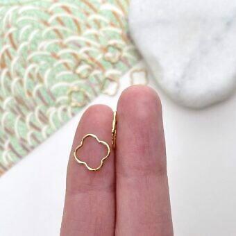 f0f6g four leaf clover bubble 14kt gold filled charm pendant connector hand