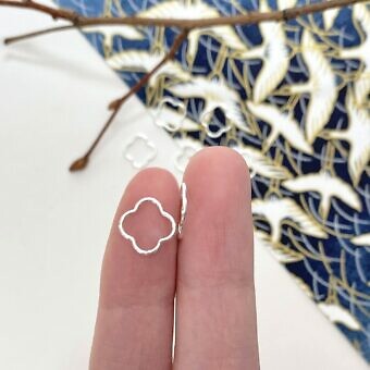 fof6s four leaf clover bubble sterling silver 925 charm pendant connector hand
