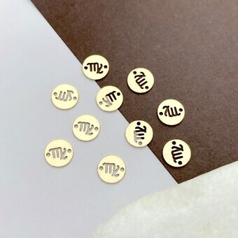 foj5g-virgo-round-disc-zodiac-14kt-gold-filled-connector-pendant-charm