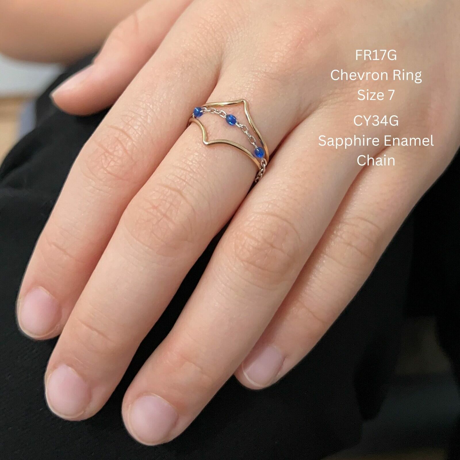 Chevron Stacking Ring 14kt Gold Filled Size 7 - Image 3