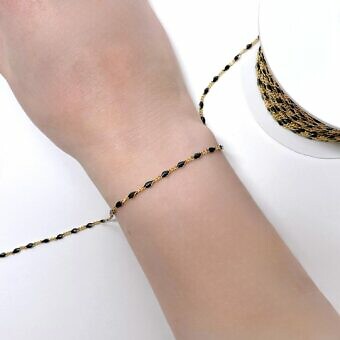 cy25g-black-enamel-twisted-curb-chain-by-the-meter-14kt-gold-filled-hand