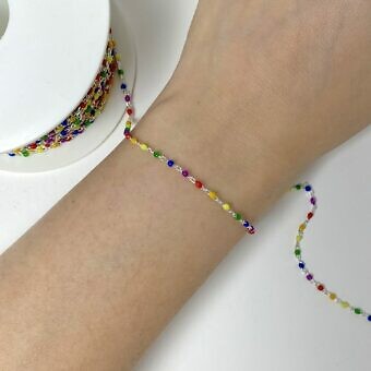 cy35s-rainbow-enamel-cable-flat-chain-by-the-meter-sterling-silver-925-hand