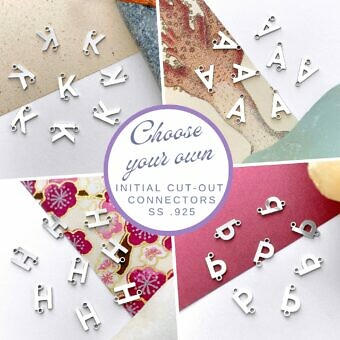 Alphabet Initial Cut-Out Connectors in Sterling Silver .925 Custom Collections Kit