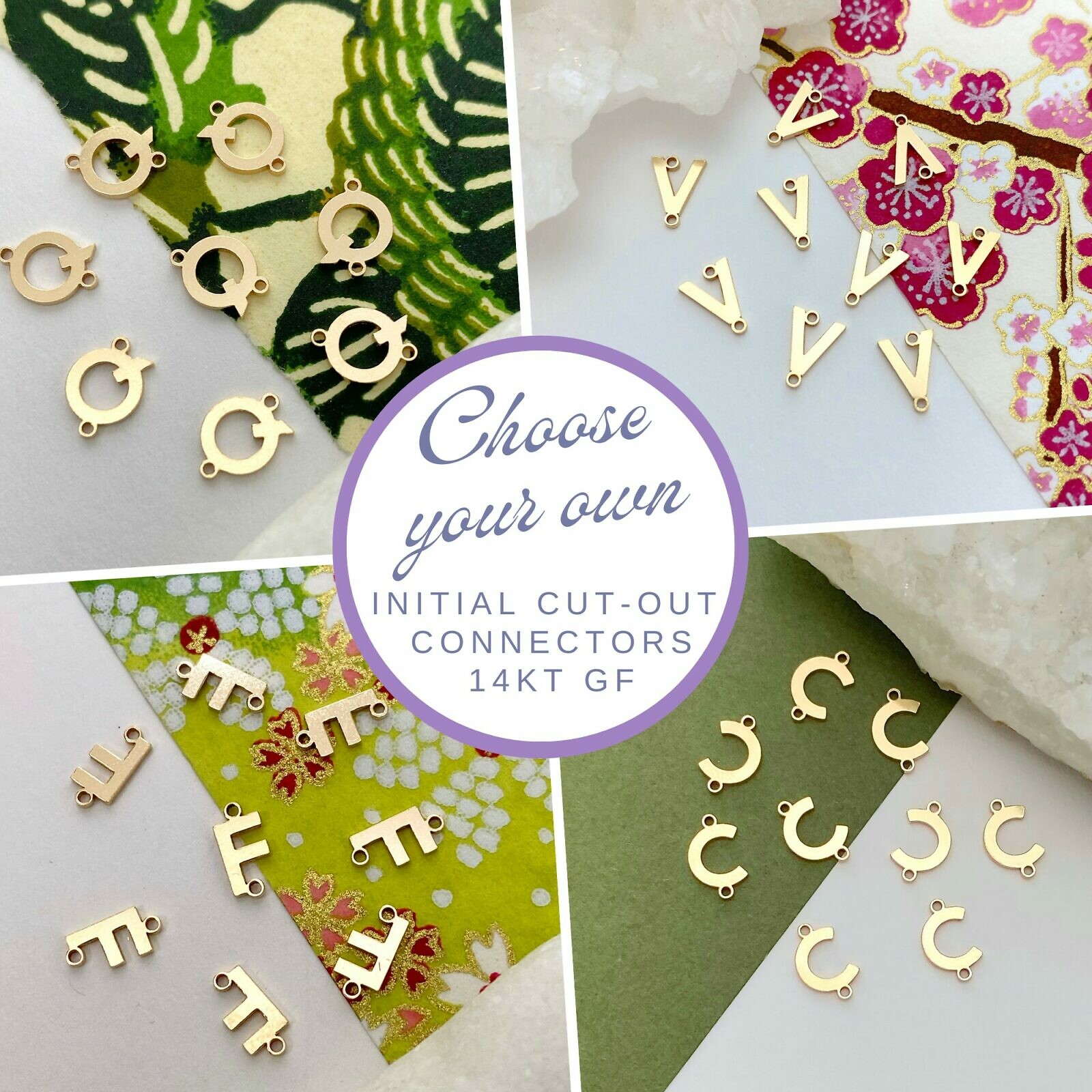 Alphabet Initial Cut-Out Connectors in 14kt Gold Filled Custom Collections Kit